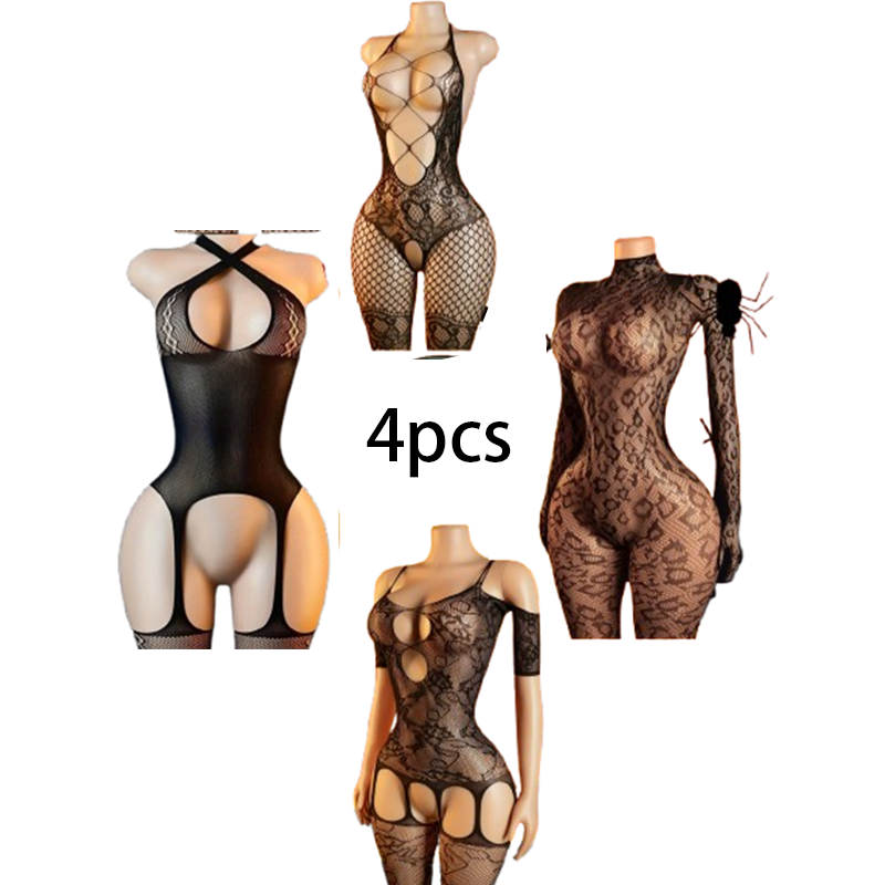 Bodystocking Fishnet - Set di Lingerie Sexy a 4