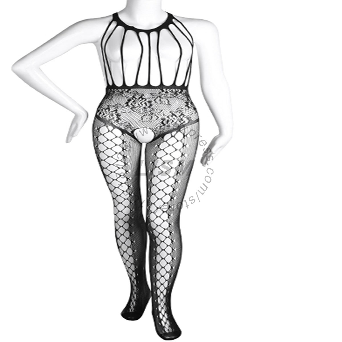 LISM Body Sexy con Scollo all' - Bodystocking Fishnet recensione e prezzo